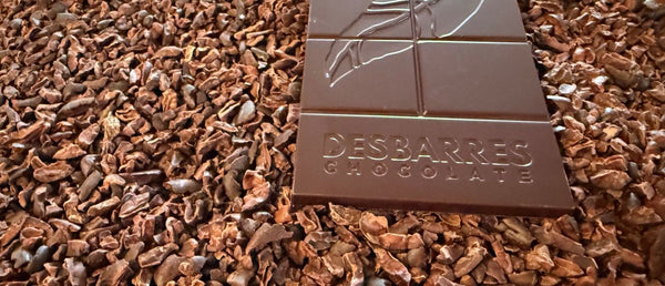 dark chocolate on nibs