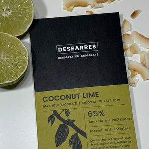 Coconut Lime Limited Edition Dark Milk Chocolate Bar
