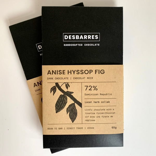 Anise Hyssop Fig Dark Chocolate Bar Limited Edition- out of stock until Monday Feb 17th.