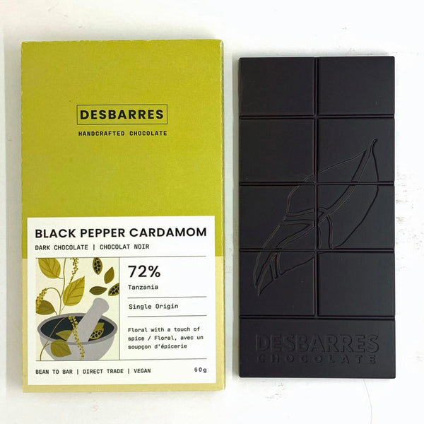 Black Pepper Cardamom Dark Chocolate Bar